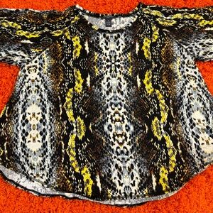 NWOT CHELSEA & THEODORE RAYON TOP BLOUSE PYTON SKIN COLOR BEAUTIFUL PLUS SIZE 3X